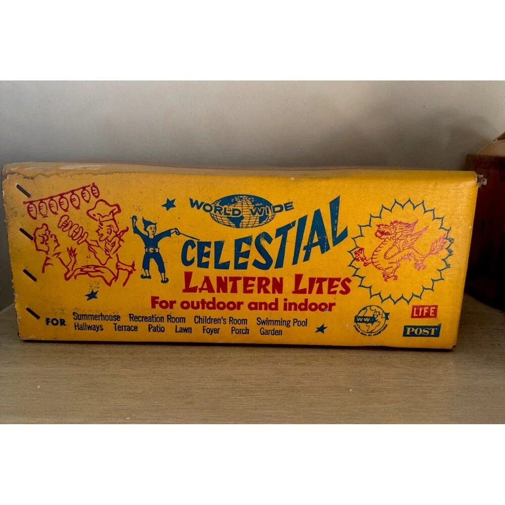 Vtg World Wide Celestial Lantern Lites 2610 Sealed NOS Mid Century Patio Bulbs